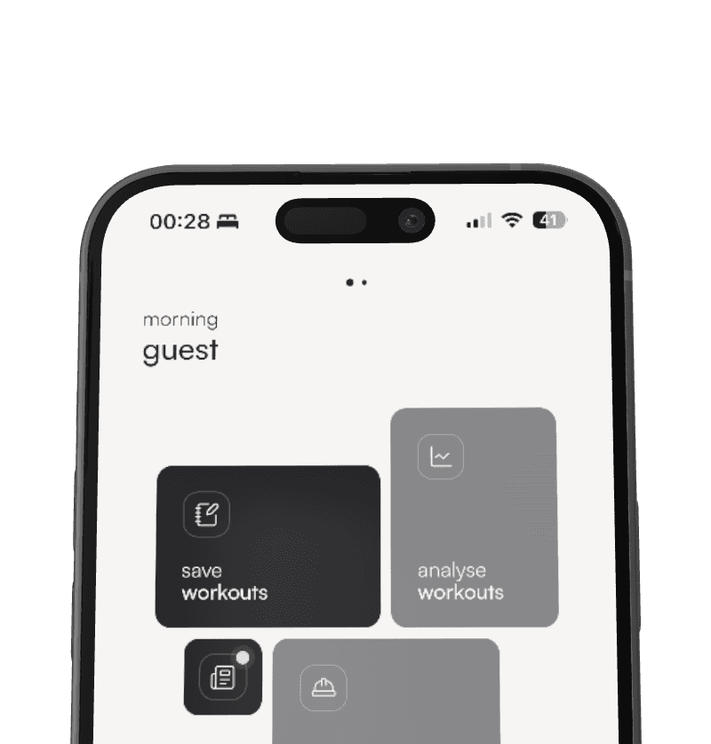 Close-up of a smartphone screen showing the Mythic App in a bright, minimalist style